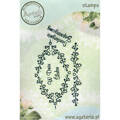 AGATERIA - Transparent Stempel Motivstempel Clear Stamp - Herzrahmen mit Beschriftung PL 