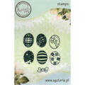 AGATERIA - Transparent Stempel Motivstempel Clear Stamp -Mini Easter eggs, Mini-Ostereier Satz mit 6 Stück