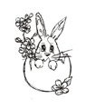 AGATERIA -Transparent Stempel Motivstempel Clear Stamp - Rabbit in the shell, Kaninchen in der Schale 