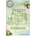 AGATERIA - Transparent Stempel Motivstempel Clear Stamp - Reisekoffer + Untertitel PL