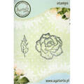 AGATERIA - Transparent Stempel Motivstempel Clear Stamp Rose-  Rose, Blatt