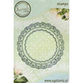 AGATERIA - Transparent Stempel Motivstempel Clear Stamp Rosette, Rosette 2 - für Beschriftungen