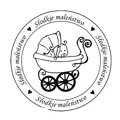 AGATERIA - Transparent Stempel Motivstempel Clear Stamp Słodkie maleństwo - Untertitel PL Kinderwagen, Baby