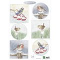 Arkusz A4 - Marianne Design - Tiny's birds in winter -  Vögel, Winter, Schnee