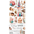 CRAFT OCLOCK 15,5x30,5cm Scrapbooking Papier mit Elementen, Vintage Sonata mix