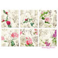 DECORER Scrapbooking-Bastelpapier-Set 20x20 -  Drawing Flowers Zeichnung Blumen