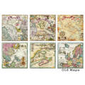 DECORER Scrapbooking-Bastelpapier-Set 20x20 -Old Maps Alte Landkarten