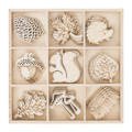 DPCRAFT Dekorpappe Die Cut Chipboard Dekoration Ornament 45 Stk., Wald 45 St