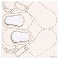 Dekorpappe Die Cut Chipboard Schuhe - Ballerinas 4.5x8cm, Schnallen: breit mit Schlaufe