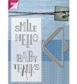 JOY CRAFTS Stanzform Präge Stanzschablone Cutting Die + Stempel - Lächeln Baby Hallo Danke Ecke