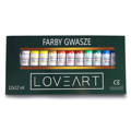 LOVEART Gouachefarben-set 12 Tuben x 12 ml Gouache Set Farbe Kunst Set