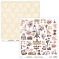 MINTAY 30x30cm doppelseitig Scrapbooking Papier mit Elementen - See You In Paris