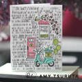 PINK FRESH Transparent Acryl Stempel Motivstempe - Scootin , Scooter