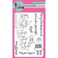 PINK & MAIN - Transparent Stempel Motivstempel Clear Stamp - Ho Ho Ho - Weihnachtsmannschlitten