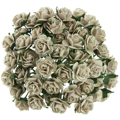 ROSEN Geöffnete 10mm 50Stk Scrapbooking Maulbeerpapier Blumen Flowers kaffeefarbe