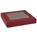 RzP Quadratische Schachtel Geschenkbox Box Karte Fenster 15x15 300 g, rot
