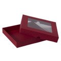 RzP Quadratische Schachtel Geschenkbox Box Karte Fenster 15x15 300 g, rot
