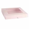 RzP Quadratische Schachtel Geschenkbox Box Karte Fenster 15x15 300g, rosa 