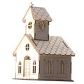 SCRAPINIEC Dekorpappe Die Cut Chipboard Dekoration Ornament, 3D Kirche Church