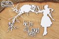 SCRAPINIEC Dekorpappe Die Cut Chipboard Dekoration Ornament, Alice Katze