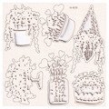 SCRAPINIEC Dekorpappe Die Cut Chipboard Dekoration Ornament, Blumen Flowers