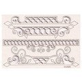 SCRAPINIEC Dekorpappe Die Cut Chipboard Dekoration Ornament, Border 01