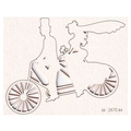 SCRAPINIEC Dekorpappe Die Cut Chipboard Dekoration Ornament, Brautpaar Fahrrad