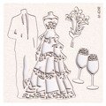 SCRAPINIEC Dekorpappe Die Cut Chipboard Dekoration Ornament, Brautpaar Hochzeit