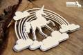 SCRAPINIEC Dekorpappe Die Cut Chipboard Dekoration Ornament, Einhorn Regenbogen