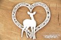 SCRAPINIEC Dekorpappe Die Cut Chipboard Dekoration Ornament, Herz Hirsch