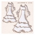 SCRAPINIEC Dekorpappe Die Cut Chipboard Dekoration Ornament, Hochzeitskleid 5138