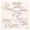 SCRAPINIEC Dekorpappe Die Cut Chipboard Dekoration Ornament Inschrift I love you