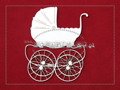 SCRAPINIEC Dekorpappe Die Cut Chipboard Dekoration Ornament, Kinderwagen