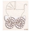 SCRAPINIEC Dekorpappe Die Cut Chipboard Dekoration Ornament, Kinderwagen