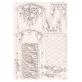 SCRAPINIEC Dekorpappe Die Cut Chipboard Dekoration Ornament, Laube Boho 5157