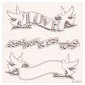 SCRAPINIEC Dekorpappe Die Cut Chipboard Dekoration Ornament, Love Frame Tauben