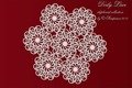 SCRAPINIEC Dekorpappe Die Cut Chipboard Dekoration Ornament, Spitze Rosette 3544