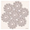 SCRAPINIEC Dekorpappe Die Cut Chipboard Dekoration Ornament, Spitze Rosette 3544