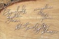 SCRAPINIEC Dekorpappe Die Cut Chipboard Dekoration Ornament, Text Hintergrund 96