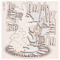 SCRAPINIEC Dekorpappe Die Cut Chipboard Dekoration Ornament, Wonderland 5380