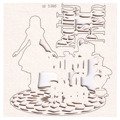 SCRAPINIEC Dekorpappe Die Cut Chipboard Dekoration Ornament, Wonderland 5386