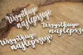 SCRAPINIEC Dekorpappe Die Cut Chipboard Dekoration Ornament, Wszystkiego Najlepszego