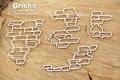 SCRAPINIEC Dekorpappe Die Cut Chipboard Dekoration Ornament, Ziegel Bricks