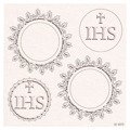 SCRAPINIEC Dekorpappe Die Cut Chipboard Dekoration Tatting Communion - doppellagig Host groß 01 