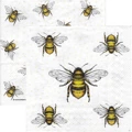 SERVIETTEN 1 Stück Motivservietten Decoupage Napkin 33x33cm, Flying bees