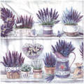 SERVIETTEN 1 Stück Motivservietten Decoupage Napkin 33x33cm, Lavender Pots Lavendel