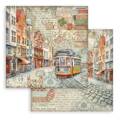 STAMPERIA Set 10 Blatt 20x20cm doppelseitig Scrapbooking Papier 190g, Art of Travelling