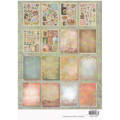 STUDIO LIGHT 32Blatt A4 Papierset + Elemente Scrapbooking Papier Aged wildflowers