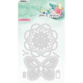 STUDIO LIGHT Stanzform Präge Stanzschablone Cutting Die, Shaker Labels Blooming Butterfly Blume, Schmetterling