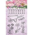 STUDIO LIGHT - Transparent Stempel- English Garden, Schubkarre, Mohn